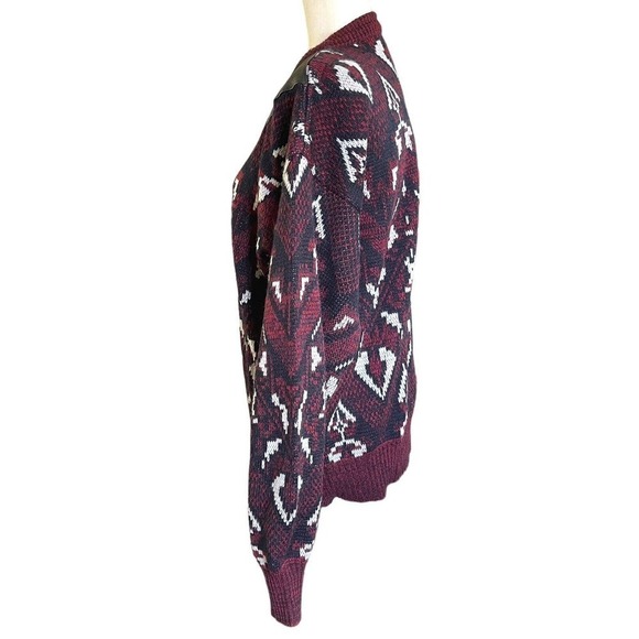Vintage 1980’s Barnaby’s Geometric Sweater Cardigan Cosby Style M Grandpacore - Picture 3 of 8